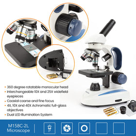 AmScope LED illumination offers bright, even lighting for slides.
