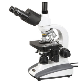 AmScope LED trinocular microscope head for bright viewing and image capture.