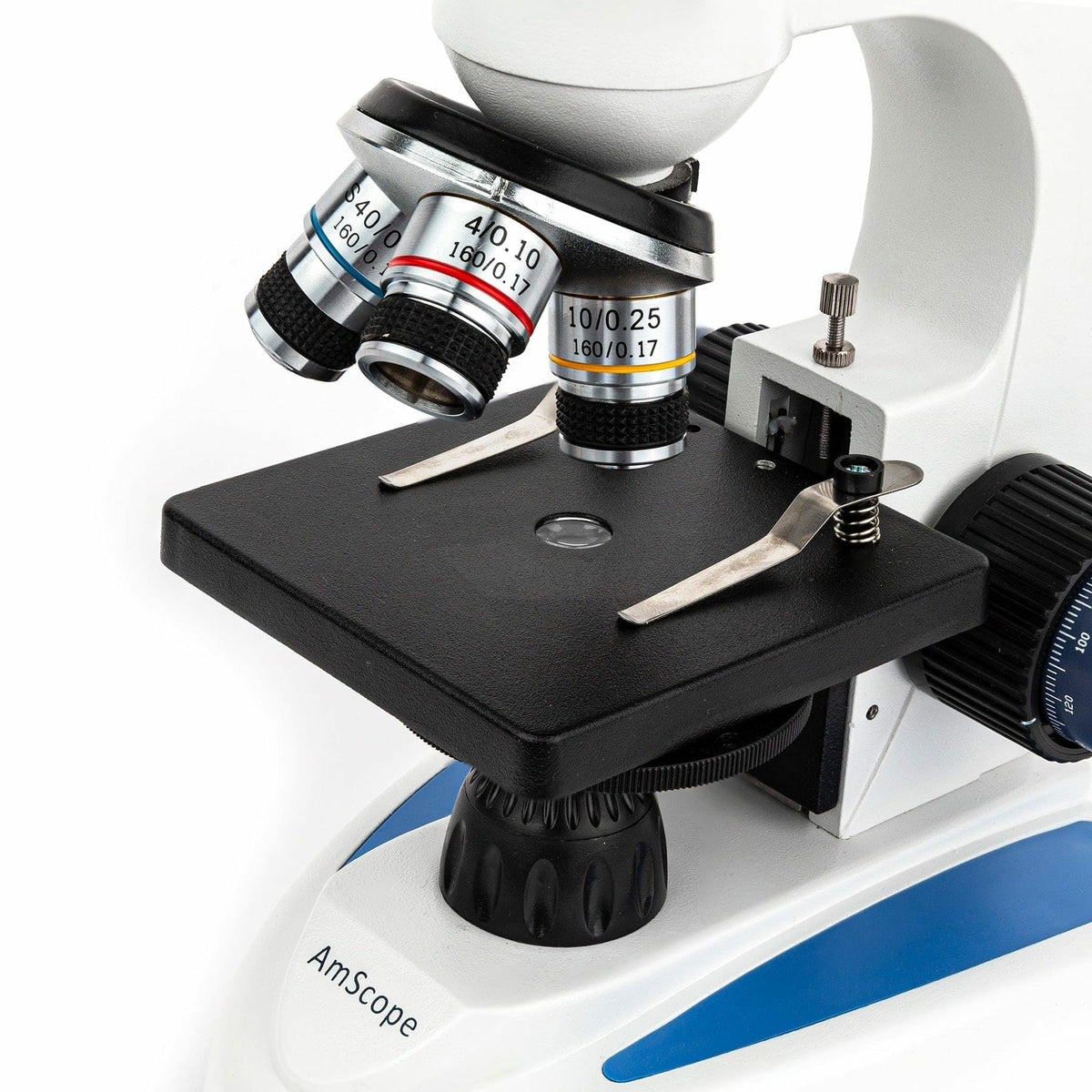 AmScope M158 sturdy metal frame ready for daily use.