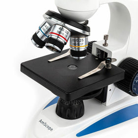 AmScope M158 sturdy metal frame ready for daily use.