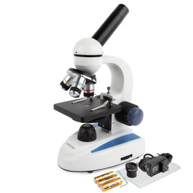 AmScope M158 six-hole diaphragm optimizes contrast across samples.