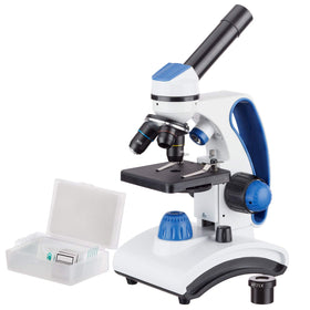 AmScope M162C-2L-PB10 microscope front view for classroom use
