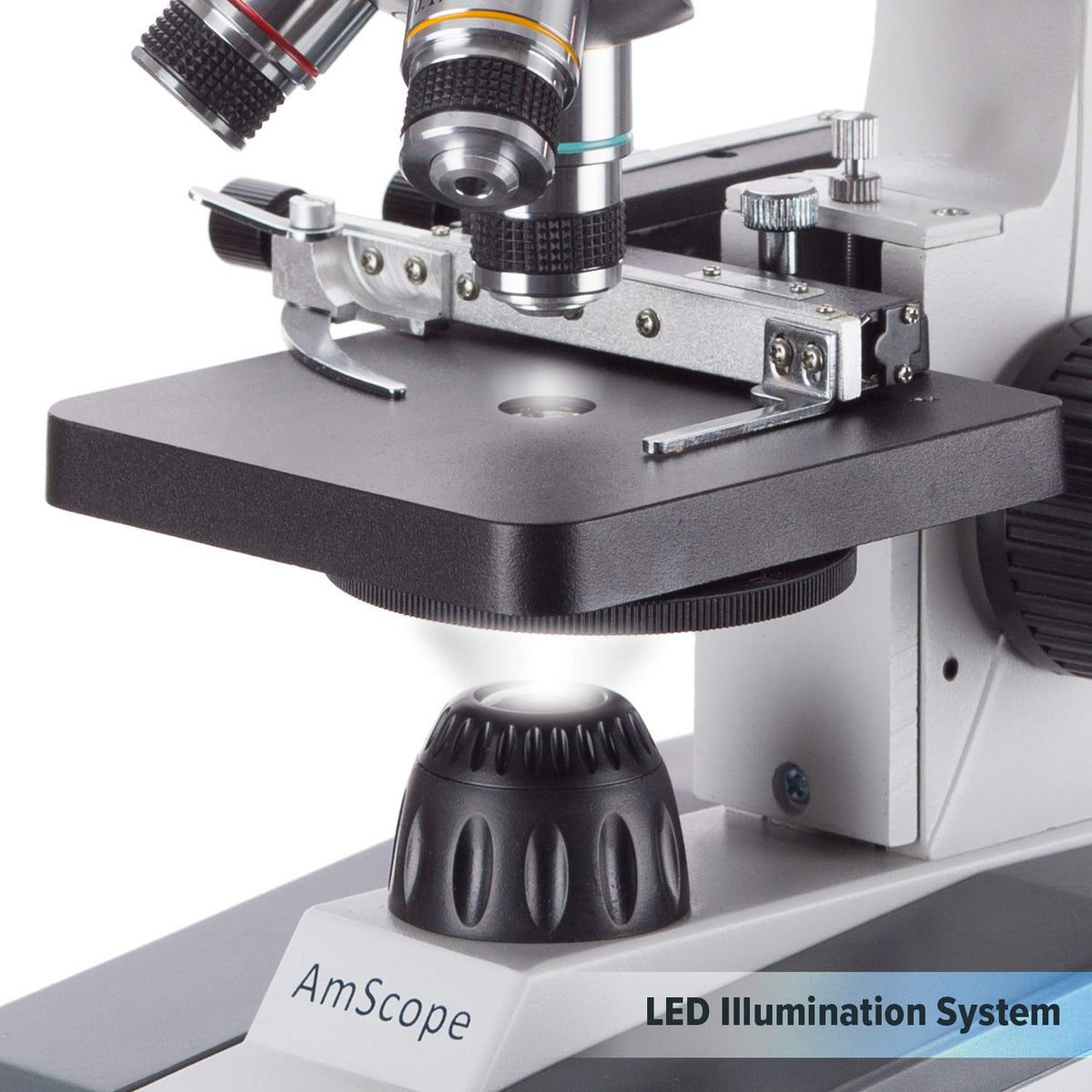 AmScope metal framework provides sturdy stability for extended study sessions.