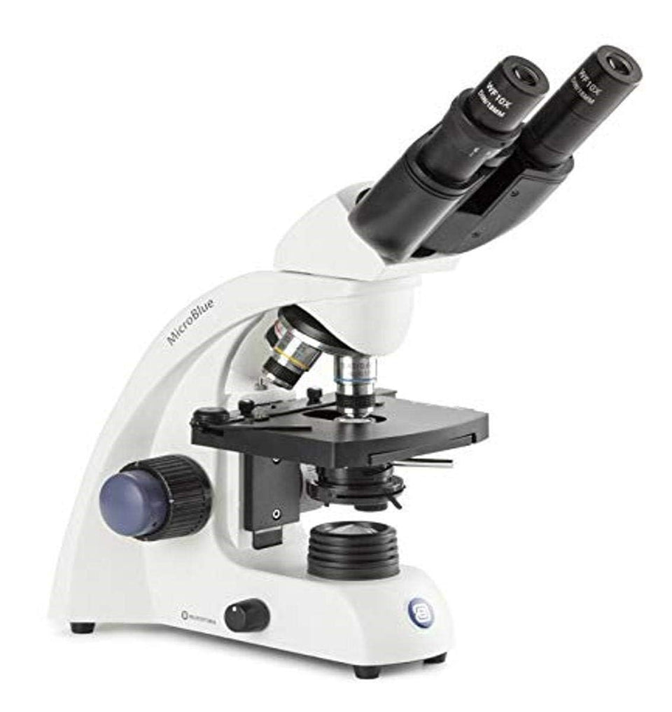 AmScope MicroBlue binocular microscope with oil immersion S100x objective for detailed samples
