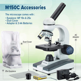 AmScope optical glass lenses deliver sharp images across magnifications.