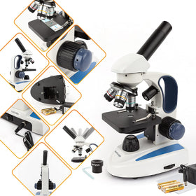 AmScope single glass lens condenser provides sharp contrast.