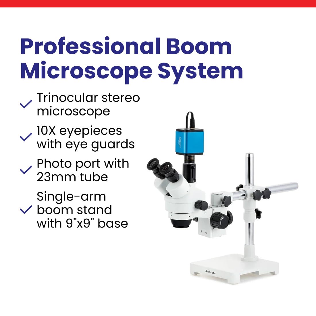 AmScope SM-3T large-item inspection supports handling sizable objects.