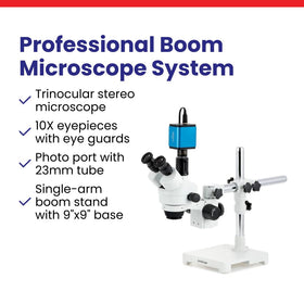 AmScope SM-3T large-item inspection supports handling sizable objects.