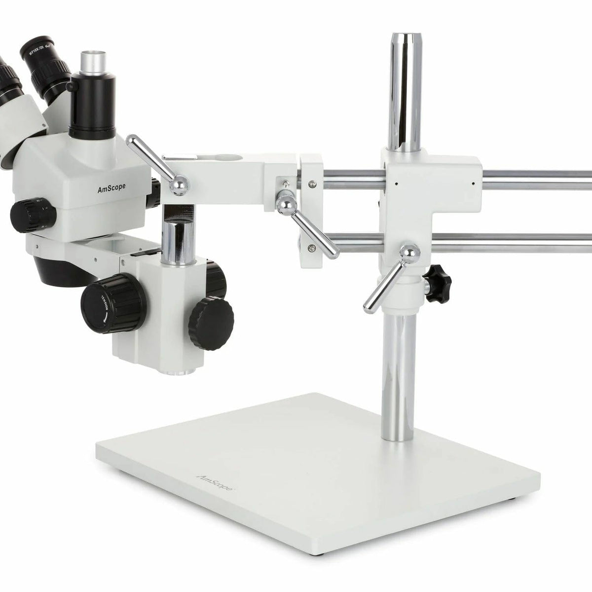 AmScope 165 mm working distance enables comfortable, hands-on inspection.