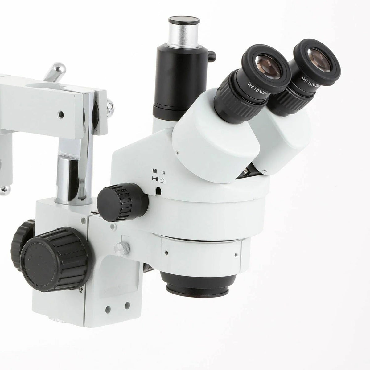 AmScope double-arm boom-stand offering flexible, stable positioning for detail work.