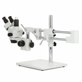 AmScope 144-LED ring light provides bright, cool illumination for clear imaging.