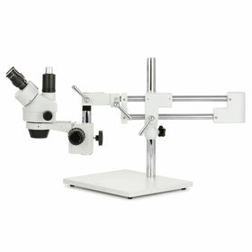 AmScope zoom objectives 0.7X-4.5X with 0.5X and 2X Barlow lenses.