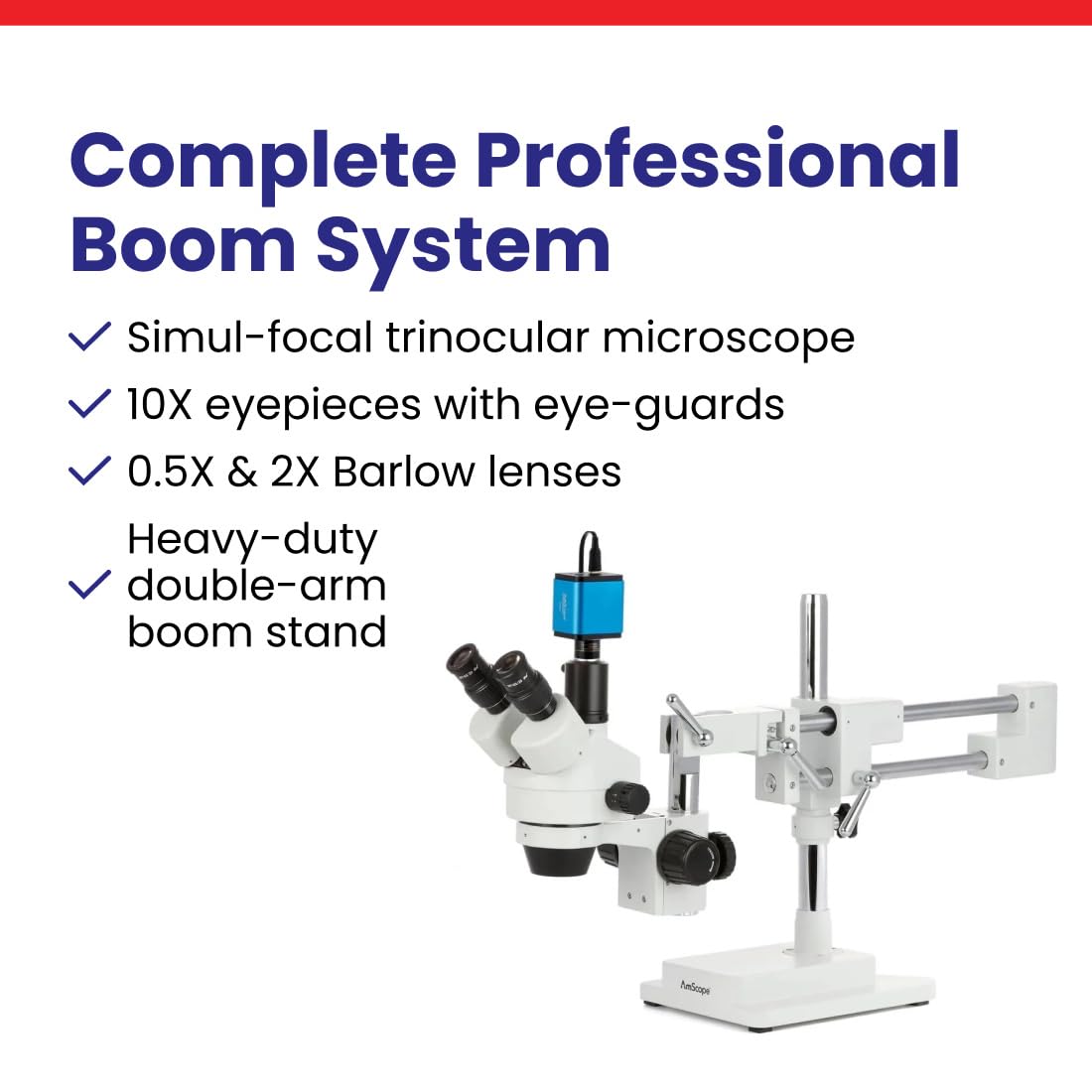 AmScope SM-4TPZ ambient lighting illuminates specimens without external power
