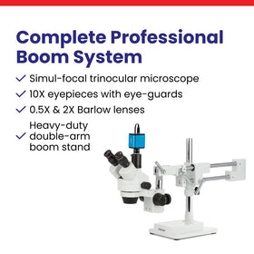 AmScope SM-4TPZ ambient lighting illuminates specimens without external power