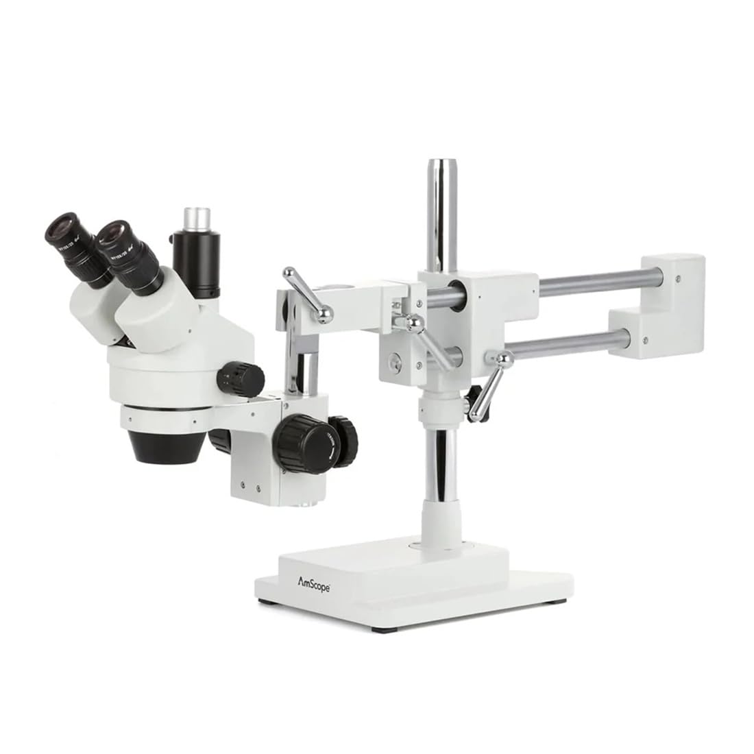 AmScope SM-4TPZ trinocular head enables simultaneous viewing for collaboration