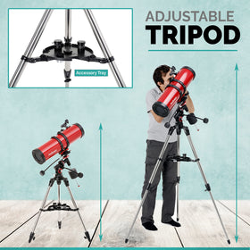 AmScope stainless steel tripod keeps stability during observing.