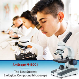 AmScope student microscope ideal for home schooling and classroom science.