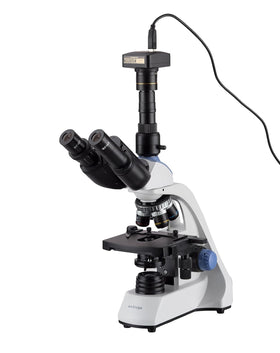 AmScope T250 LED substage light provides cool, daylight-balanced illumination.
