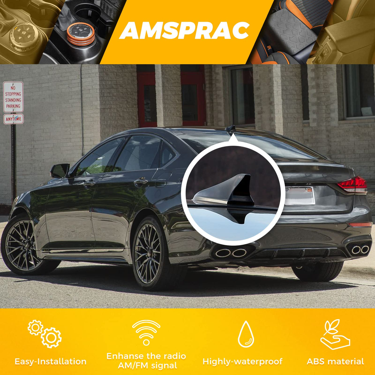 AMSPRAC Shark Fin Antenna Cover on Genesis Coupe boosts aerodynamics with OEM-like finish