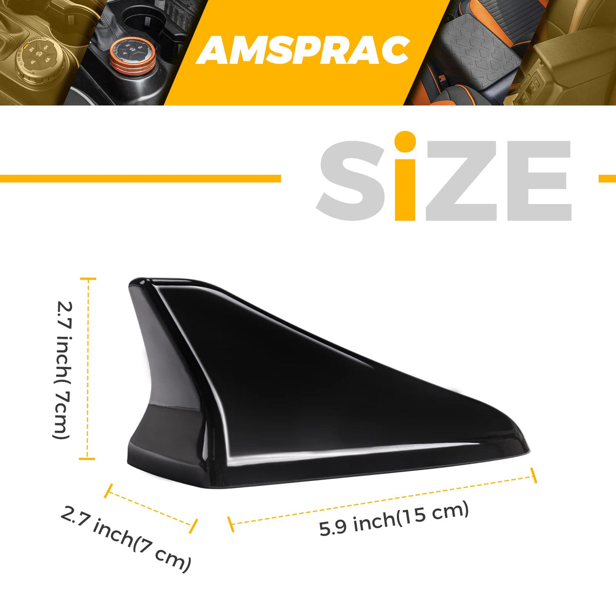 AMSPRAC Shark Fin Antenna Cover on Hyundai Elantra adds seamless shine and rain resistance