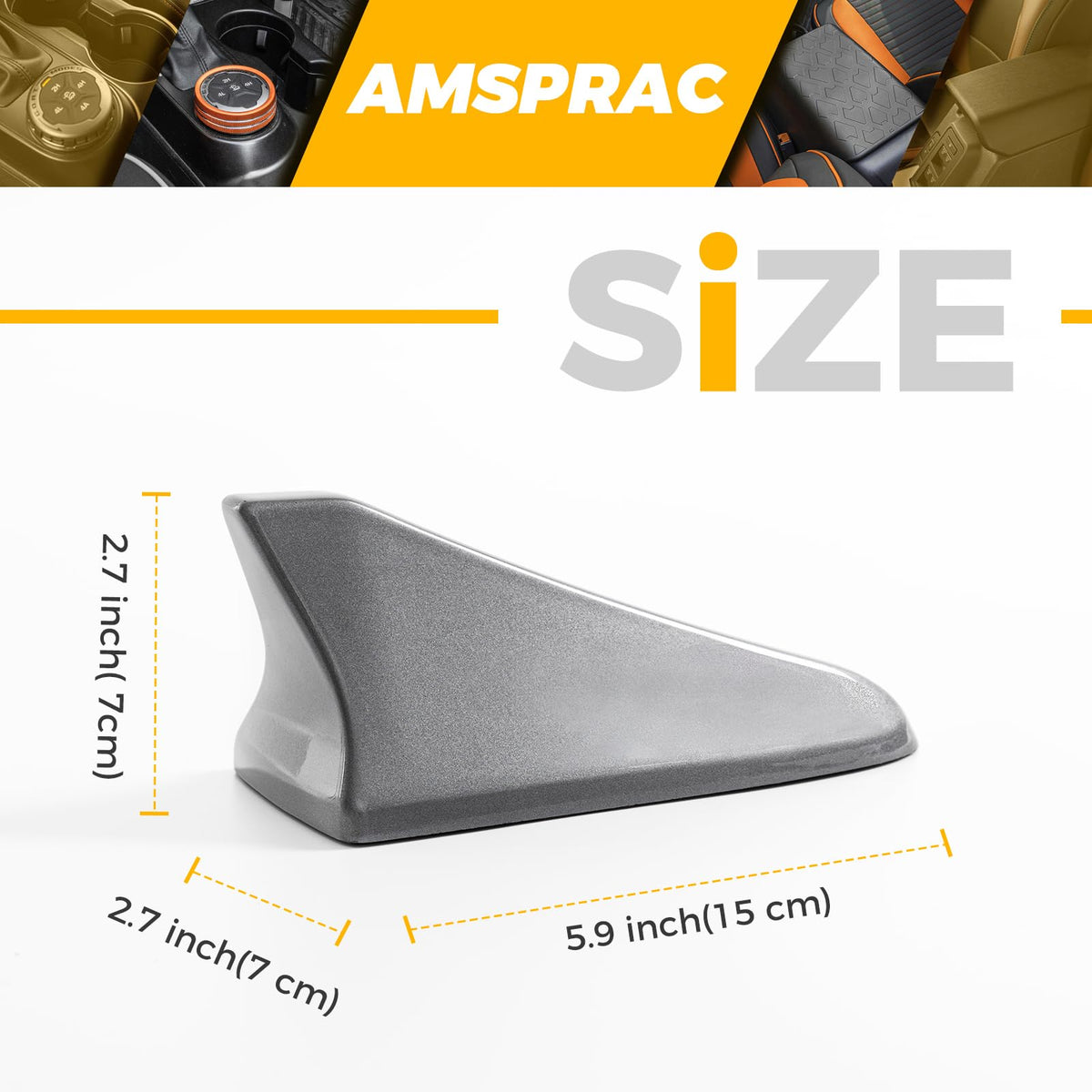AMSPRAC shark fin antenna cover packaging included—easy replacement with no modification.