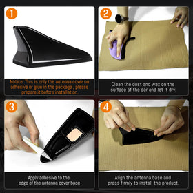 AMSPRAC Shark Fin Antenna Cover packaging shows a single unit ready for installation