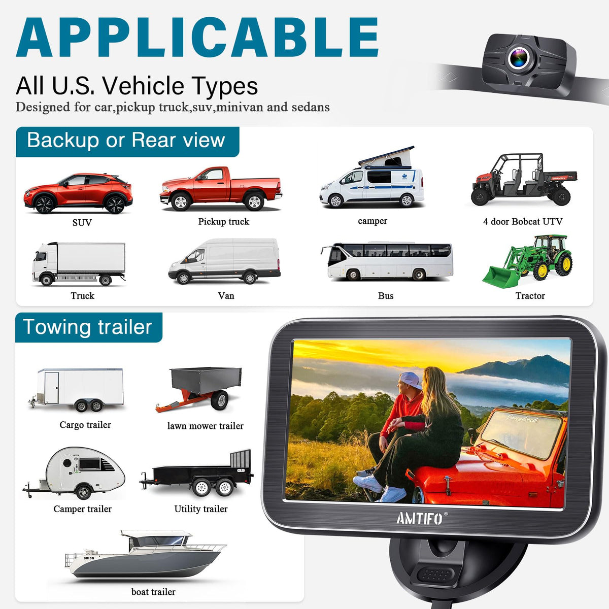 AMTIFO camera size next to credit card showing compact scale advantage