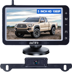 AMTIFO wireless backup camera with 5inch monitor for clear rear views
