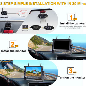 AMTIFO 7-inch split-screen monitor shows multiple angles for better awareness.