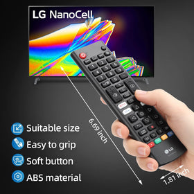 Hand holding Amtone remote to show size and ergonomic grip for comfortable use