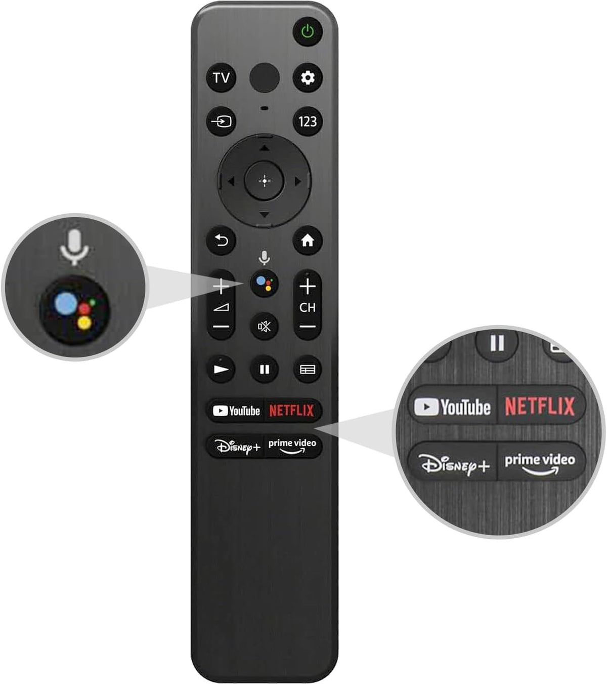 Amtone RMF-TX800U buttons close-up highlighting comfortable grip and responsive feel.