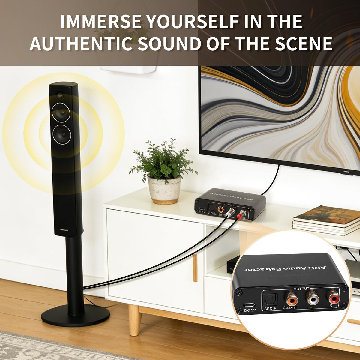 Amviuut ARC extractor optical output delivers flexible home theater setup