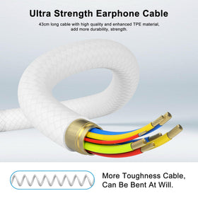 AMVR earbuds with holders and tips displayed showing complete accessory set