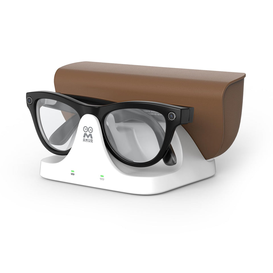 AMVR magnetic dock front view showing sleek design and tidy charging benefit