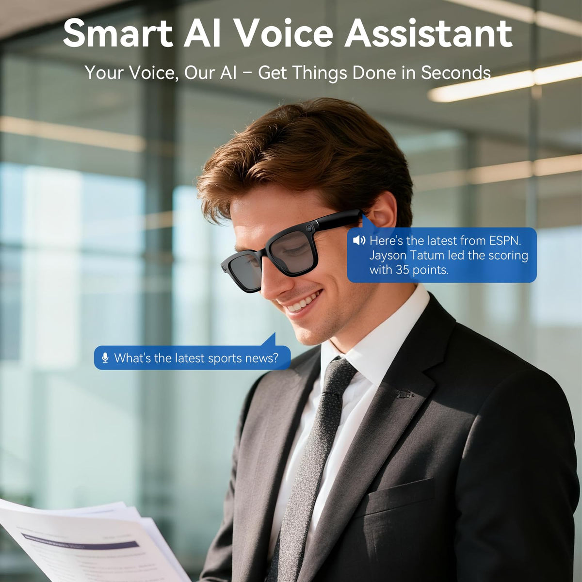 Amwentu AI glasses open-ear audio enables hands-free calls