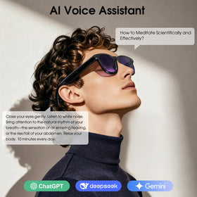 Amwentu AI Smart Glasses hands-free calls with ENC noise reduction.