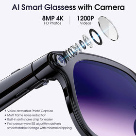 Amwentu AI Smart Glasses long battery life for all-day wear.