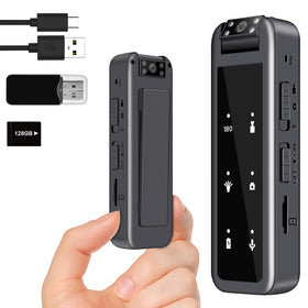 Amyway front view showing compact body camera and clip for easy wear
