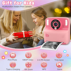 Amzelas Kids Instant Print Camera with 2-4 inch screen for quick photo review