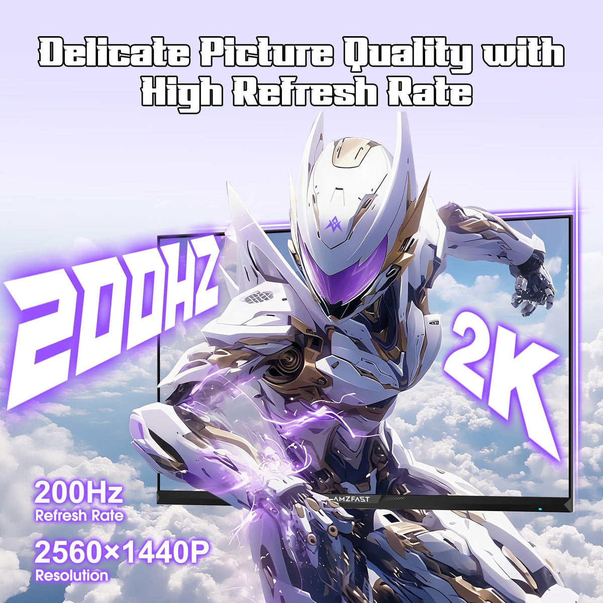 Amzfast 1440p HDR400 colors deliver vibrant scenes and depth