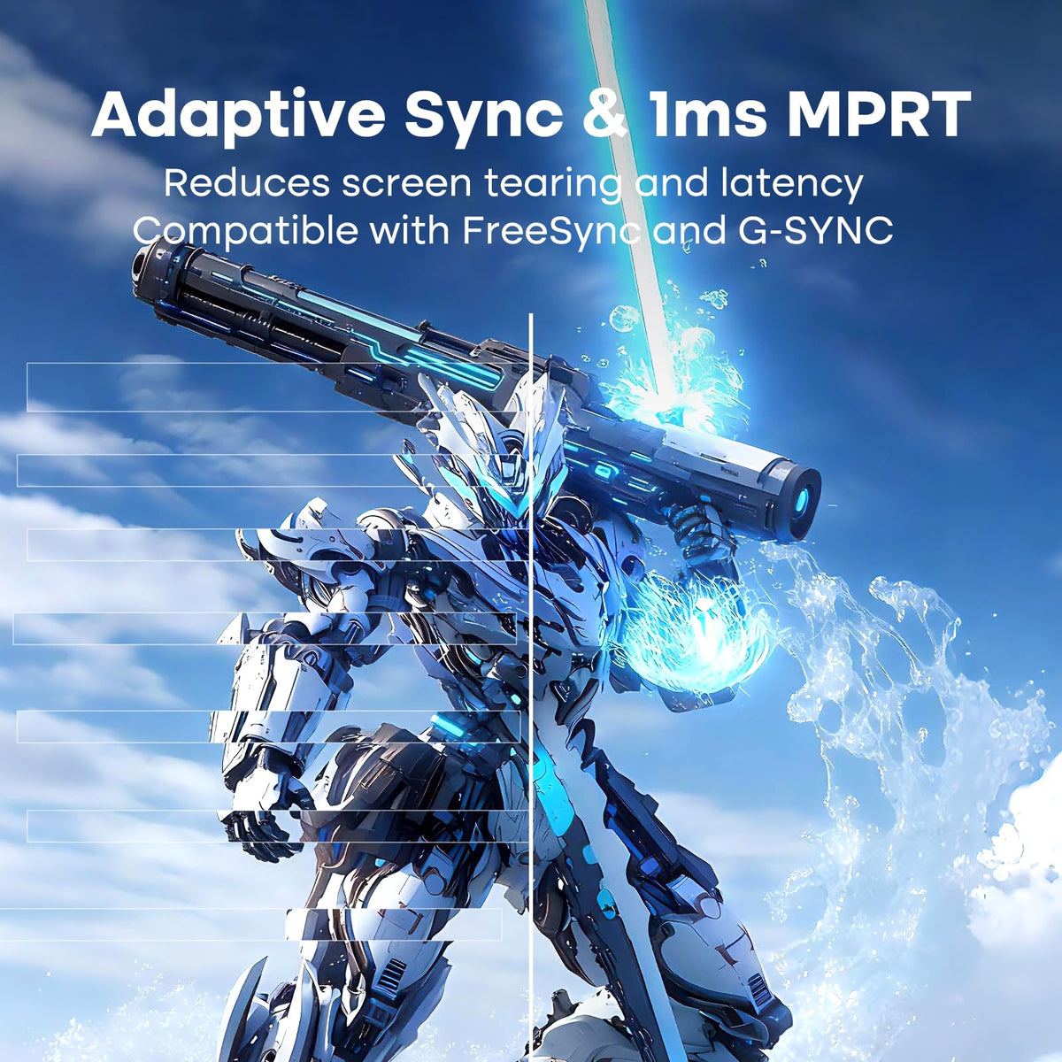 Amzfast 1ms adaptive sync reduces motion blur during action.