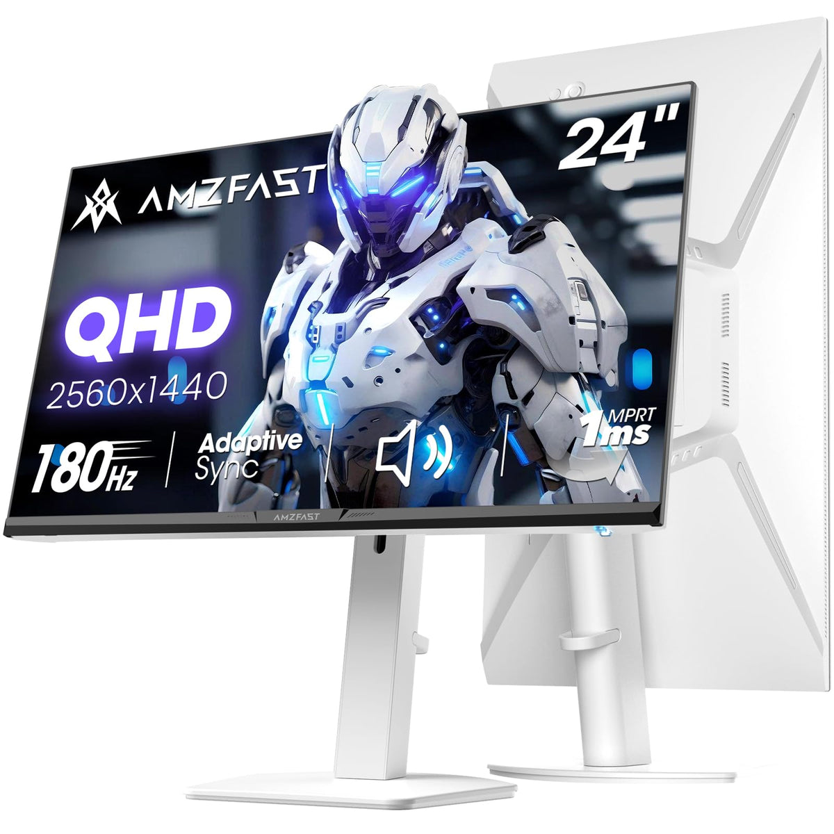 Amzfast 24in gaming monitor displaying 180Hz for smooth gameplay.