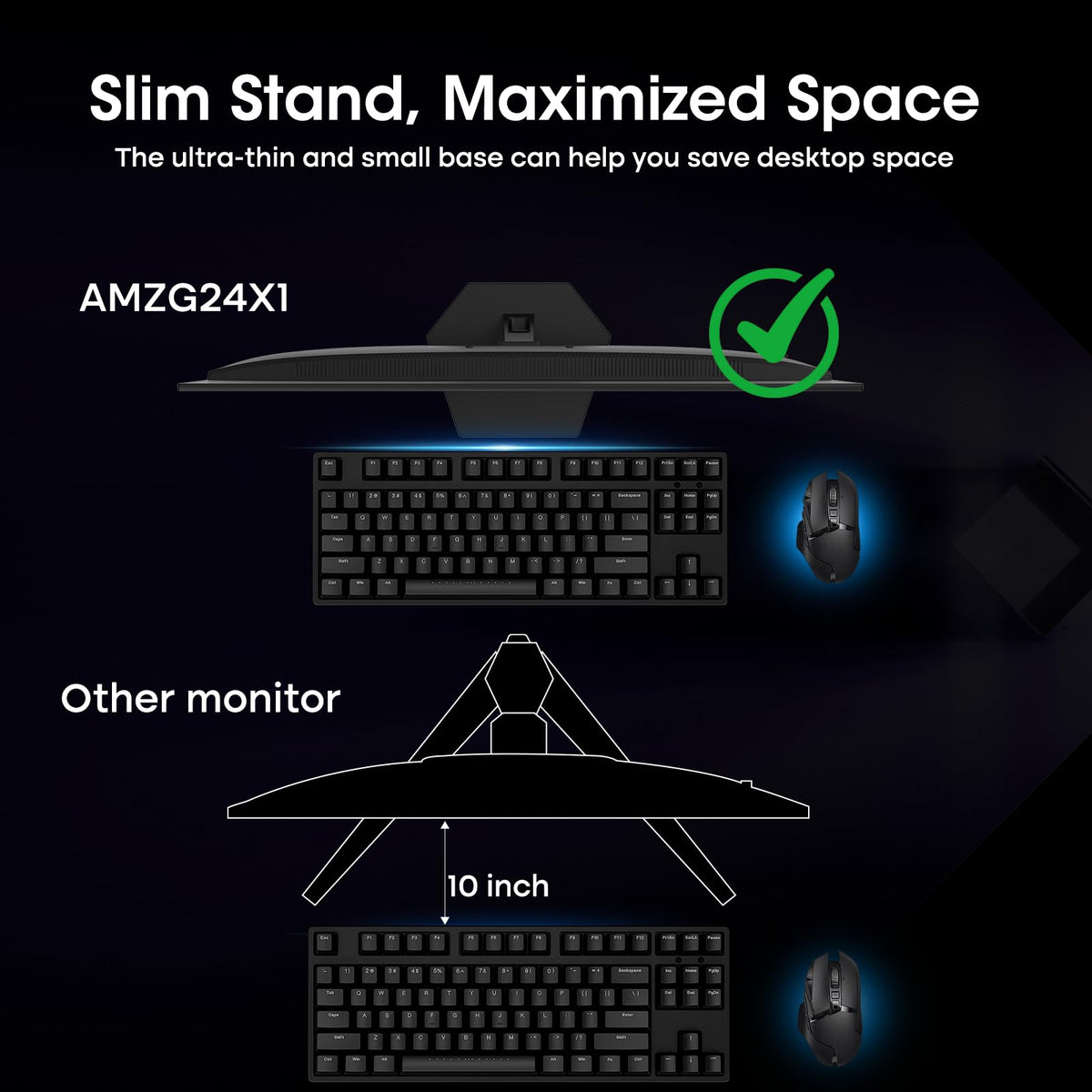 Amzfast eye care features reduce blue light for late-night gaming sessions
