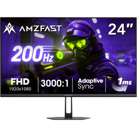 Amzfast 24in gaming monitor front view for immersive desktop gaming
