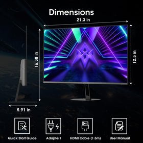 Amzfast 24in monitor offers tilt and ergonomic adjustments for comfortable setup