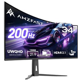 Amzfast 34-inch ultrawide curved display for immersive gaming and movies