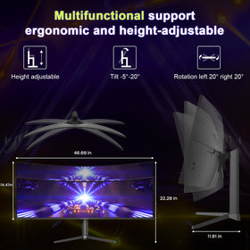 Amzfast 49-inch curved monitor 1500R curvature wraps around your field of vision