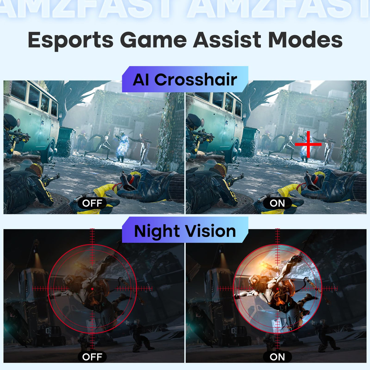 Amzfast 96% DCI-P3 color coverage gives vibrant visuals.
