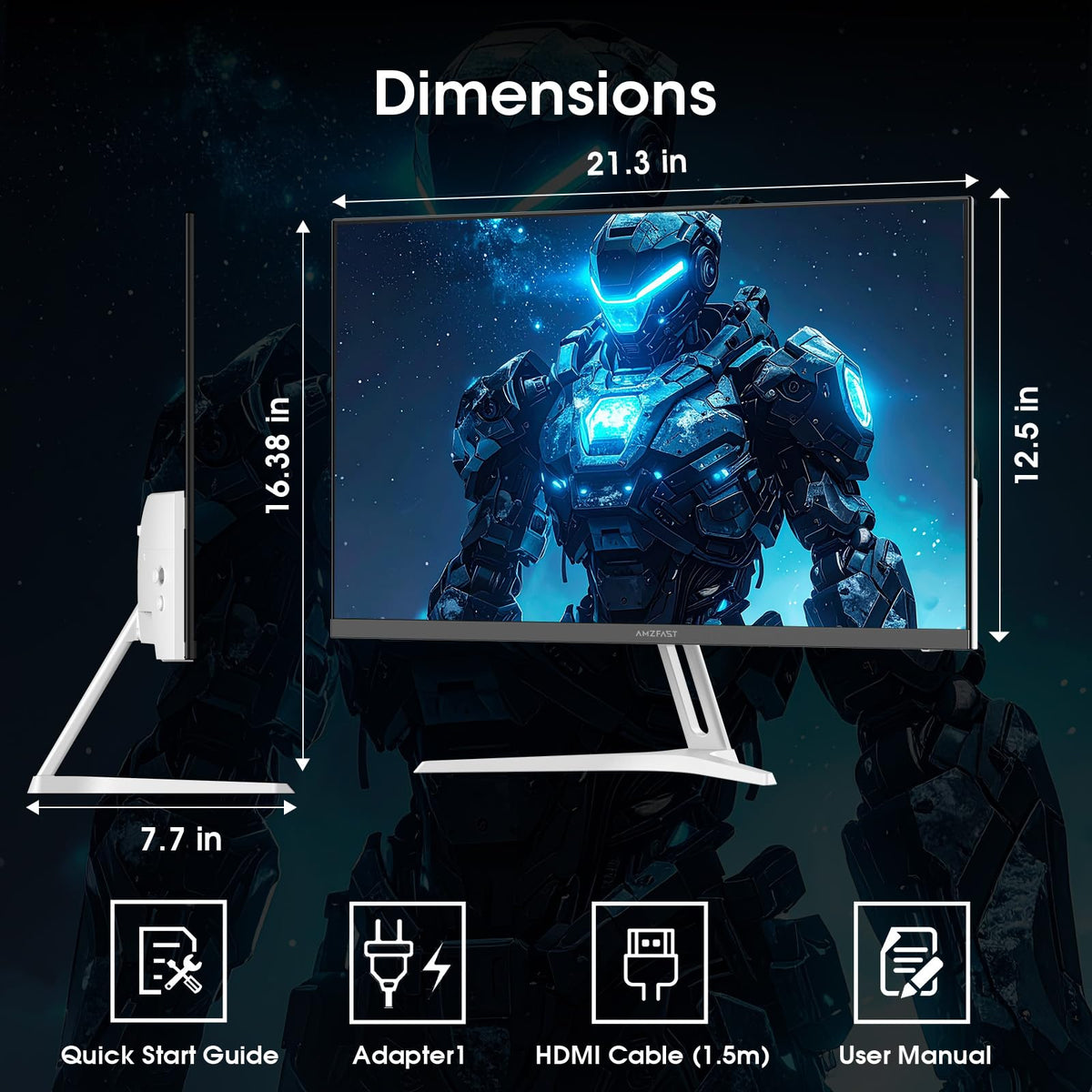 Amzfast AMZG24X1W tilt adjustment for comfortable viewing