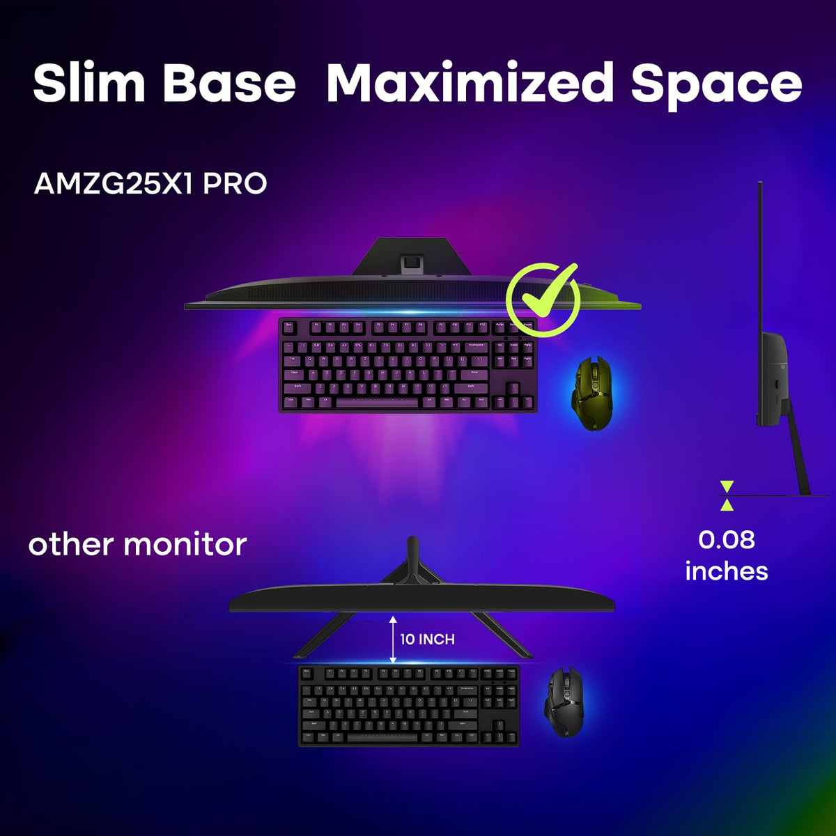 Amzfast AMZG25X1 Pro eye care features reduce glare and blue light exposure